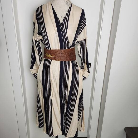 COS Striped Wrap Dress - Picture 2 of 16
